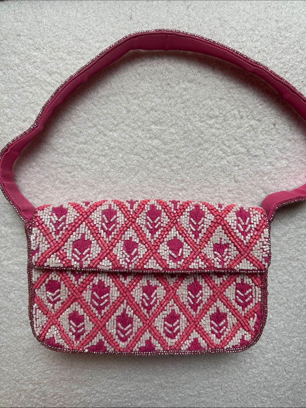 Maeve Pink Beaded Shoulder Bag